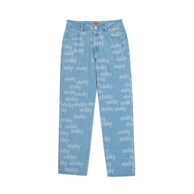 China 2022 Breathable Wholesale Quality Customized Print Plus Size Mens Kids Urban Blue Jeans Pants for sale