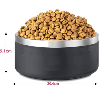 China Wholesale Viable 32oz 64oz Double Wall Stainless Steel Dog Bowl Manufacturer Stainless Steel Pet Bowl With Logo Custom for sale