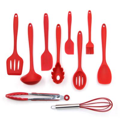 China 10 Pieces Sustainable Kitchen Utensil BPA Free Tools For Cookware Nonstick Silicone Cooking Kitchen Utensil Set for sale