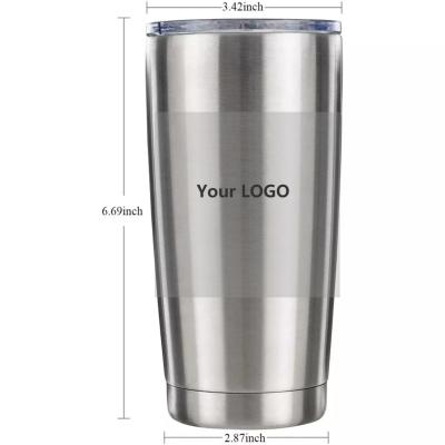 China Durable Large Capacity 304 Stainless Steel Thermos Mug Insulated 20oz Vacuum Flask Travel Coffee Tumblers Cars Vehicle Beer Mug With Lid for sale