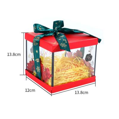 China Recycled Materials Wholesale Transparent PVC Christmas Gift Packaging Boxes Birthday Luxury Gift Box With Ribbon for sale