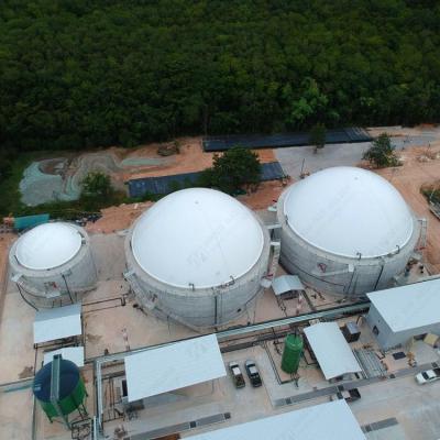 China BIOGAS PVC membrane biogas storage tank fixed to concrete base for China biogas plant for sale