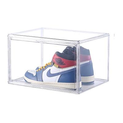 China Double Door Folding Shoe Box Assembled High Transparent Storage Thickened Dust Proof Household Products Creative Household Shoe Box for sale