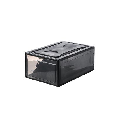 China Magnetic Attraction Wholesale 2021 Hot Selling New Folding Shoe Box Can Be Pulled Combination Drawer Shoe Storage Box Black/White Shoe Box for sale