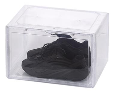 China Magnetic Suction Shoe Box Folding Transparent Side Door Large Opening All Kinds Of Shoes Can Be Stored Mainstream Products for sale