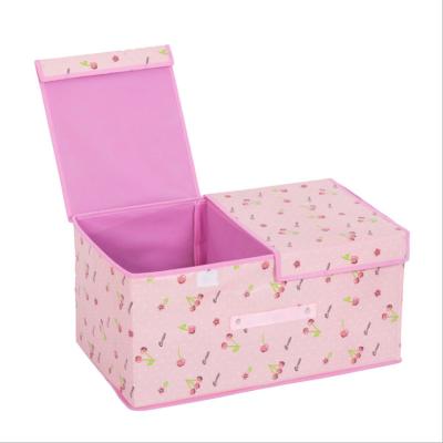 China Hot Selling Storage 15L Square Sundries Eco-friendly Underwear Storage Organizer Non Woven Fabric Folding Storage Box High Quality for sale