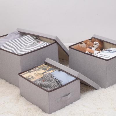 China Storage Basket Cotton Kids Baby Canvas Storage Box Toys Daily Clothing Necessities Matching Storage Box for sale