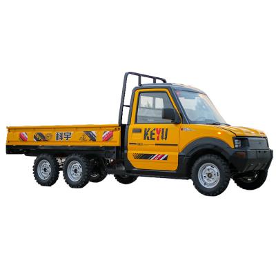 China Leather KEYU best sale yellow electric truck pickup 4x4 electric cargo pickup for sale