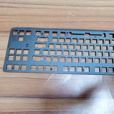 China Custom AL6063 Aluminum Mechanical Processing Aluminum Black Oxidized Stainless Steel Color Baking Paint Keyboard Panel for sale