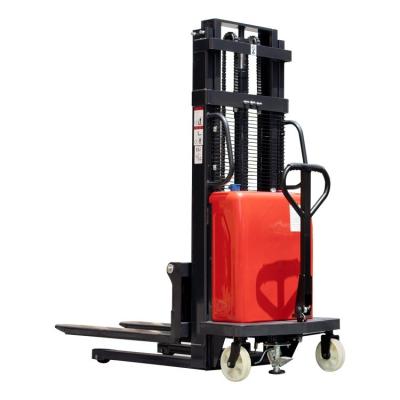 China Hotels Standalone Industrial Electric Pallet Truck Straddlle Reach Forklift AGV for sale