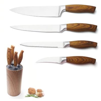 China Hip-house Sustainable Stainless Steel Sharp Cooking Knife For Family Hollow Handle Knife Set Chef Knife Set for sale