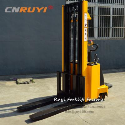 China CE Approved Automatic 1500kg Self Lift Electric Pallet Stacker From 500kg To 2000kg for sale