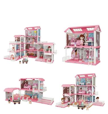 China DIY TOY Barbie wooden dollhouse for girls for sale