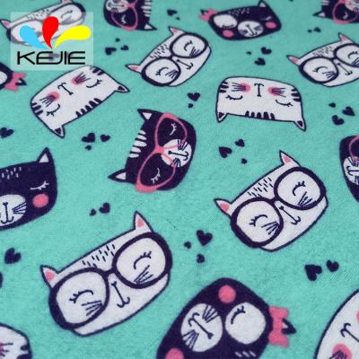 China Animal Soft Double Faced Baby Cotton Flannel Fabric Attractive Styles Cartoon Double Sided for sale