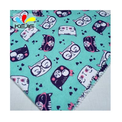 China Customization Double Faced Single Woven Flannel Fabric Printed Brushed Fabric 100% Cotton For Kids for sale