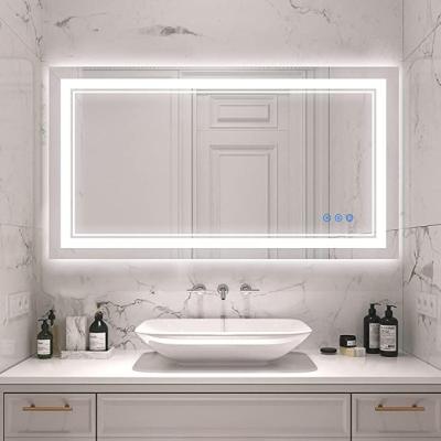 China 36x28 Inch IP44 Illuminated Modern Waterproof Fog Light Led 3 Color Adjustable Lighting Dimming Bathroom Vanity Mirror for sale