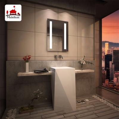 China Bright Fogless Light Bathrooms Reflect Hotel Bathroom Fogless Glass Shaving Mirrors With Led Light for sale