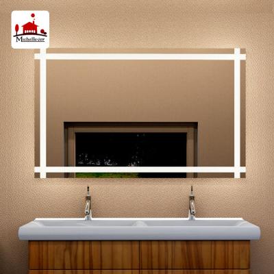 China Luminous ETL Listed Luxury Hotel Bath Mirror Light Backlit Bathroom Mirror Foshan Led Lighted Backlit Bathroom Mirror for sale