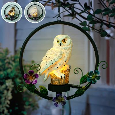 China Garden Owls Garden Lighting Solar Led Outdoor Lights, Large Owl Solar Light Night View Balcony Realistic Porch Sidewalk Waterproof Lamps for sale