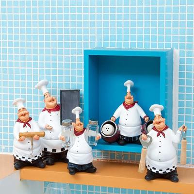 China Chef Figurine Europe Restaurant Decorative Statue Wholesale Custom Nordic Home Decor Resin Kitchen Ornaments for sale