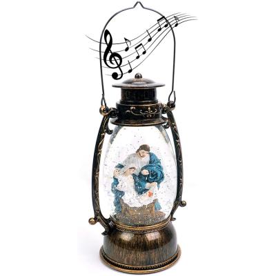 China Custom Large Angel Jesus Christ Nativity Christmas Souvenirs Ornament Home Europe Resin Snow Globe Glass Musical For Sale for sale