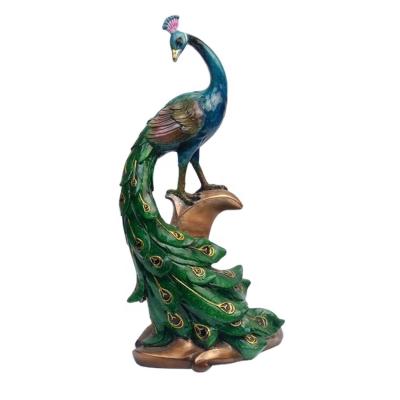 China India personalized peacock table ornament resin decor animal figurine for sale