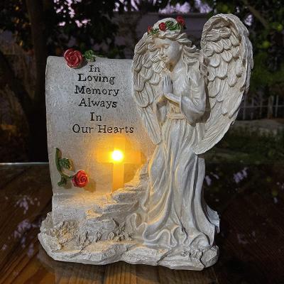 China China custom made high quality resin graveyard keepsake decoration cemetery angel memorial small for sale