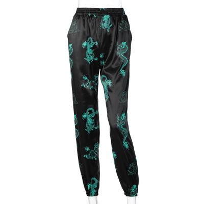 China INS Autumn New Fashion Loose-Fitting Breathable Pants All-Match Elastic 2020 Dragon Print Casual Pants for sale