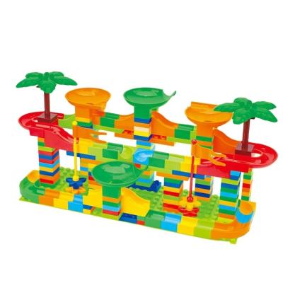 China DIY TOY Cultivate Kids Smart Brain DIY Multi Colors Rolling Balls Plastic Track DIY 107 Building Block Sets Toys For Age3 And Up Children for sale