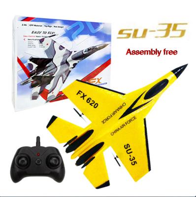 China Hot Sale Eco-friendly Material Cool Cool Electric Remote Control Glider Aircraft Su-35 Fx620 Toys rc Foam Set Free Fixed Wing Fighter Airplane Jet for sale