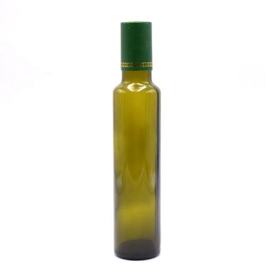 China Eco-friendly Recyclable Hot Sale 250ml Glass Olive Oil Dark Green Bottle With Shrink Cap for sale