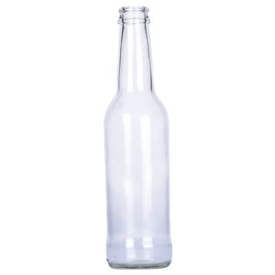 China Hot Sale 275ML ​​Empty Clear Beverage Glass Beer Bottle For Sparkling Wine Alcohol Juice Beverage With Metal Crown Cap for sale