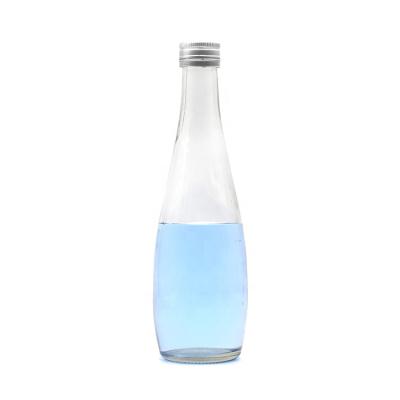 China 330ml Eco-Friendly Recyclable Custom Mineral Water Bottle Flint Empty Soda Water Glass With Cap for sale