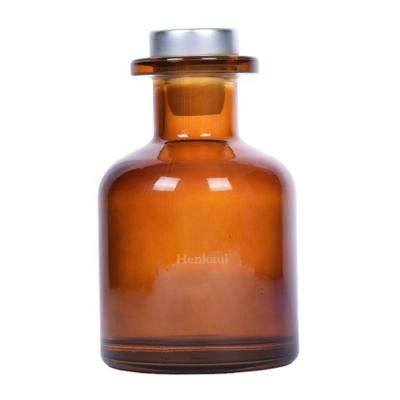 China Wholesale 50ML Luxury Decorative High Quality 80ML 150ML 250ML 350ML Amber Glass Diffuser Personal Care Bottle With Cap for sale