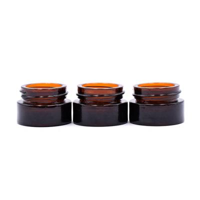 China Eco-friendly Recyclable 5ml 5G Reusable Mini Amber Empty Glass Cosmetic Cream Jar for sale