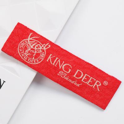 China Sustainable washable china supplier woven fabric logo Sew-in clothing size printed clothes label labels for clothing woven label for sale