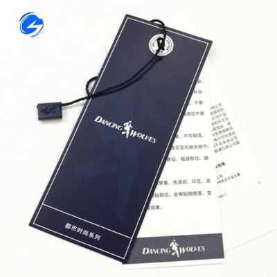 China 2019 Viable Hot Selling Sample Printed Custom Engraved Paper Men Kids Children Jeans Garment And Labels String Tag Clothing Label for sale