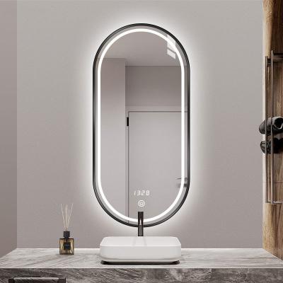 China Frameless Oval Wall Modern Bright Decorative Warm Living Rooms Led Bathroom Mirrors Led for sale