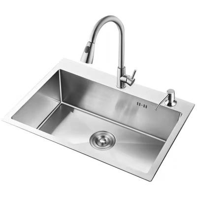 China Without Faucet Hot Selling Outdoor Lavatory Sinks Single Bowl 304 Stainless Steel Kitchen Sink for sale