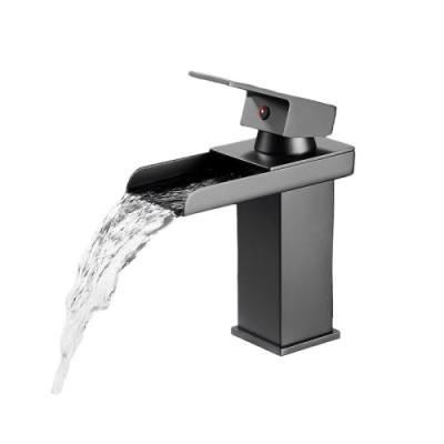 China Modern Metered Faucets 304 Stainless Steel Basin Faucet Bathroom Sink Water Faucet Black Basin Faucet for sale