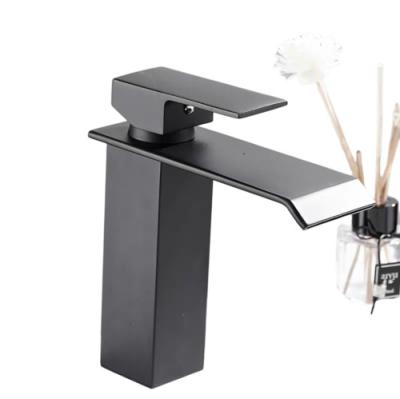 China Modern Metered Faucets 304 Stainless Steel Basin Faucet Bathroom Sink Water Faucet Black Basin Faucet for sale