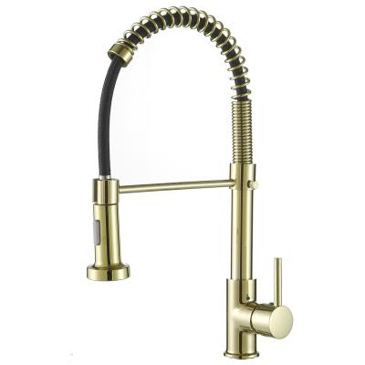 China Faucets Gold Metered Kitchen Faucet With Pull Down Sprayer Kitchen Sink Faucet Kitchen Sinks for sale