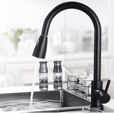 China Pull Out Spray Good Quality Kitchen Sink Faucet Black 304 Stainless Steel Pull Down Kitchen Faucets Water Tap With Pull Out Sprayer for sale