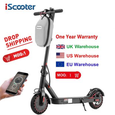 China EU warehouse 30km/h UK unisex scooter 350w 7.5ah electric scooter with APP ultra light waterproof electric kick scooter for sale