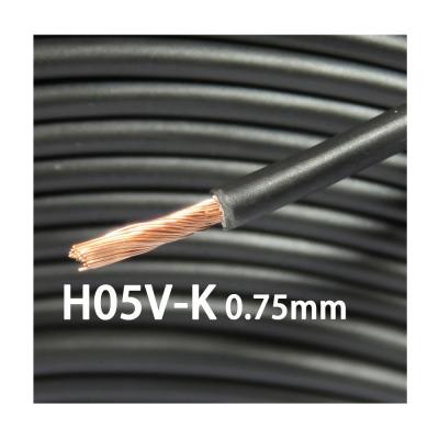 China Power And Control Cable H05V-K 0.75mm Copper Conductor PVC Insulated Electrical Wires 300/500V Flexible Single Core Power Cable for sale