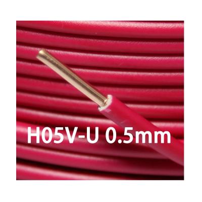 China Power and Control Cable H05V-U 300/500V Copper PVC Insulated Single Core Certified Cable Building Wire 0.5mm for sale