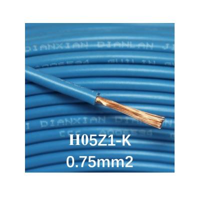 Chine Power and control cable cable manufacturer 0.75 mm 300/500V LSZH H05Z1-K single core flexible industrial power wires à vendre