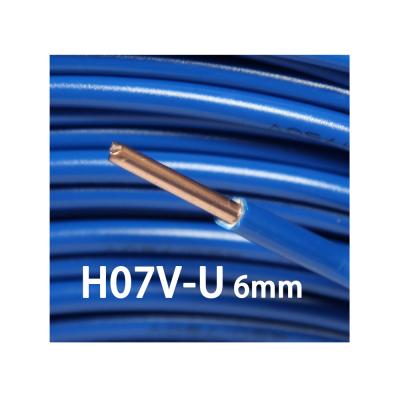 China Power And Control Cable H07V-U Cable 6mm PVC Insulated Electrical Cable 450/750V Solid Core Wire for sale