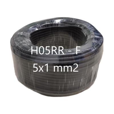 中国 5 Core 1 mm2 H05RR - F Insulated Rubber Cable Rubber Home Premises Flexible Wire 販売のため