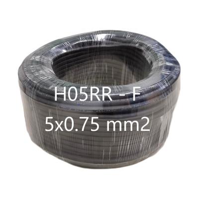 中国 Excellent Resistance H05RR - F Flexible Bare Copper Stranding 5 Core 0.75mm2 Rubber Insulated Copper Wire 販売のため